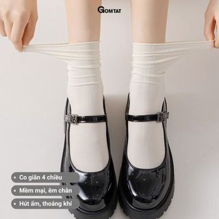 Set 5 đôi tất giấy nữ mỏng mùa hè GOMTAT, vớ nữ trơn mong nhẹ, mềm mịn, tôn dáng - HOT-1304