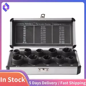 10 Cái Bị Hư Hại Đai Ốc Bu Lông Tẩy 9-19mm Bộ Dụng Cụ Loại Bỏ Dụng Cụ Ren Nhà Để Xe Ô Tô Cơ Khí Công Cụ Hút