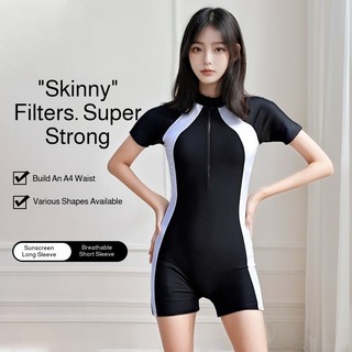 『 Brelira 』 Tummy Control Đồ bơi một mảnh Đồ bơi thể thao nữ Rash Guard Front Zip Nhanh khô Chống nắng Trang phục bãi biển bảo thủ
