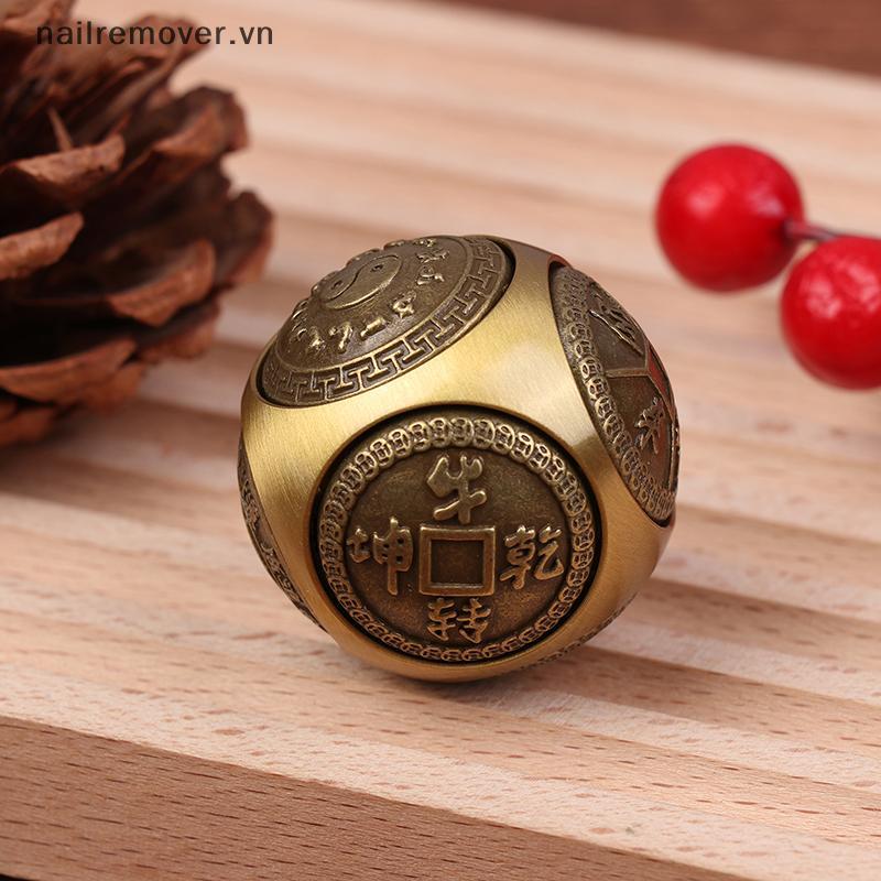[NR] Sáu mặt Bốn phước lành Lu Money Fidget Spinner Đồng thau Giảm căng thẳng Khối đàn áp Bóng Fidget Đồ chơi thủ công MỚI