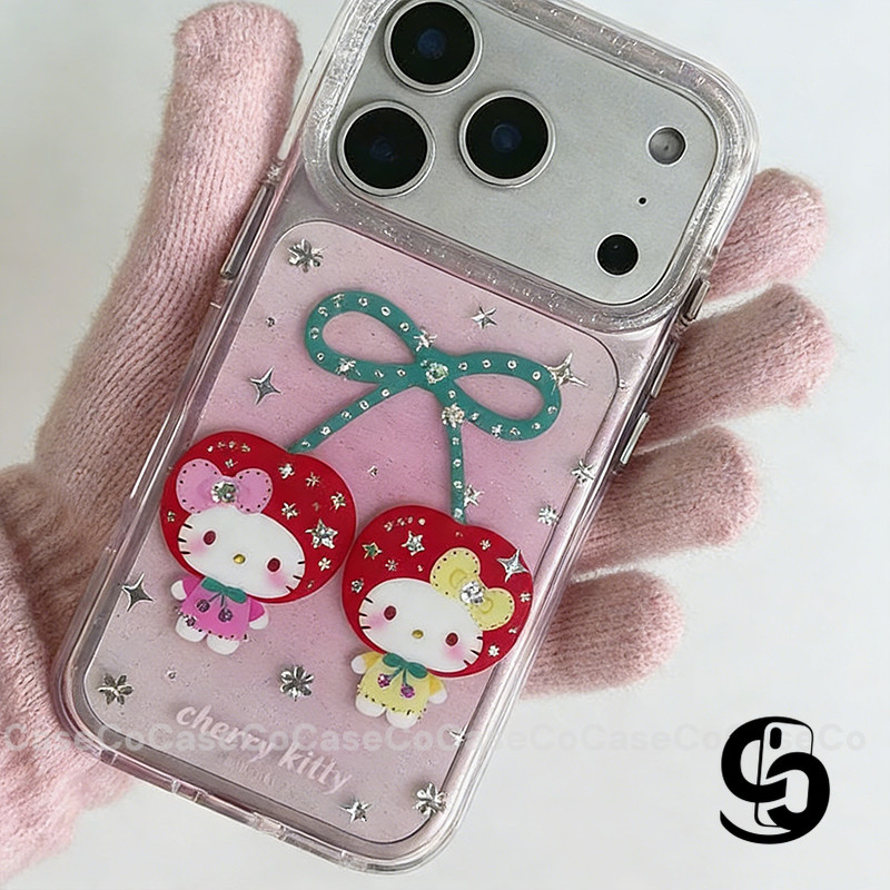 Ốp Lưng Cho IPhone 11 15 16 17 13 12 14 Pro Max 17air 16 7 8 Plus XR Bìa mềm hình chú mèo anh đào dễ thương