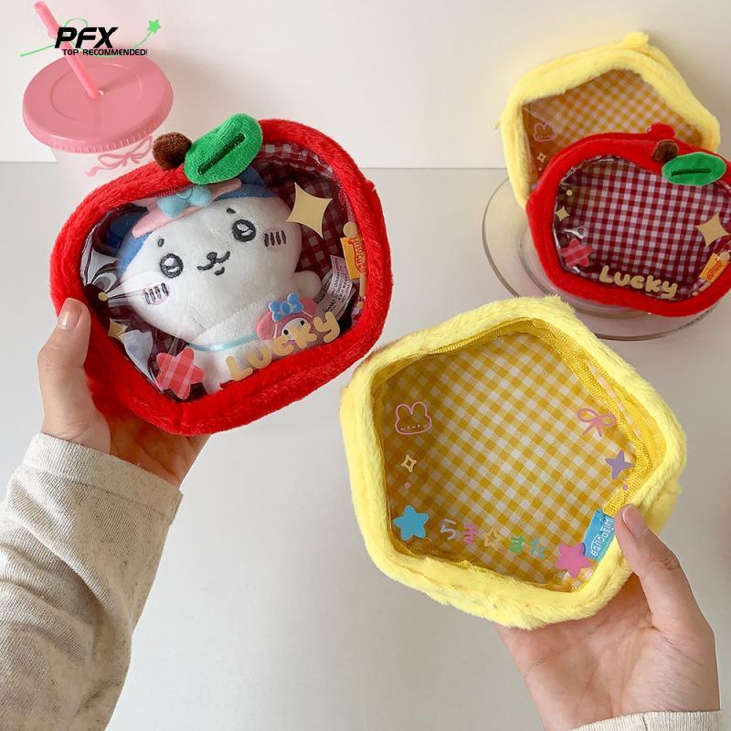 PFX Mini Star Plush Itabag - Ví đựng tiền xu trong suốt dễ thương & Ví móc khóa rỗng