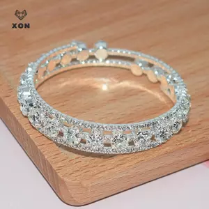 Vòng tay pha lê đính đá nhiều lớp, phù hợp cho đám cưới và thời trang hàng ngày