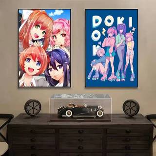 Doki Doki Câu Lạc Bộ Văn Học Trò Chơi HD Vải Chống Thấm Nước Nghệ Thuật Poster Không Khung Trang Trí Tường Cho Gia Đình Phòng Khách