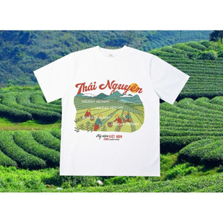 chất thun cotton 250gsm Áo phông Việt Nam Du lỊCH Miền Bắc, unisex nam nữ, from oversize