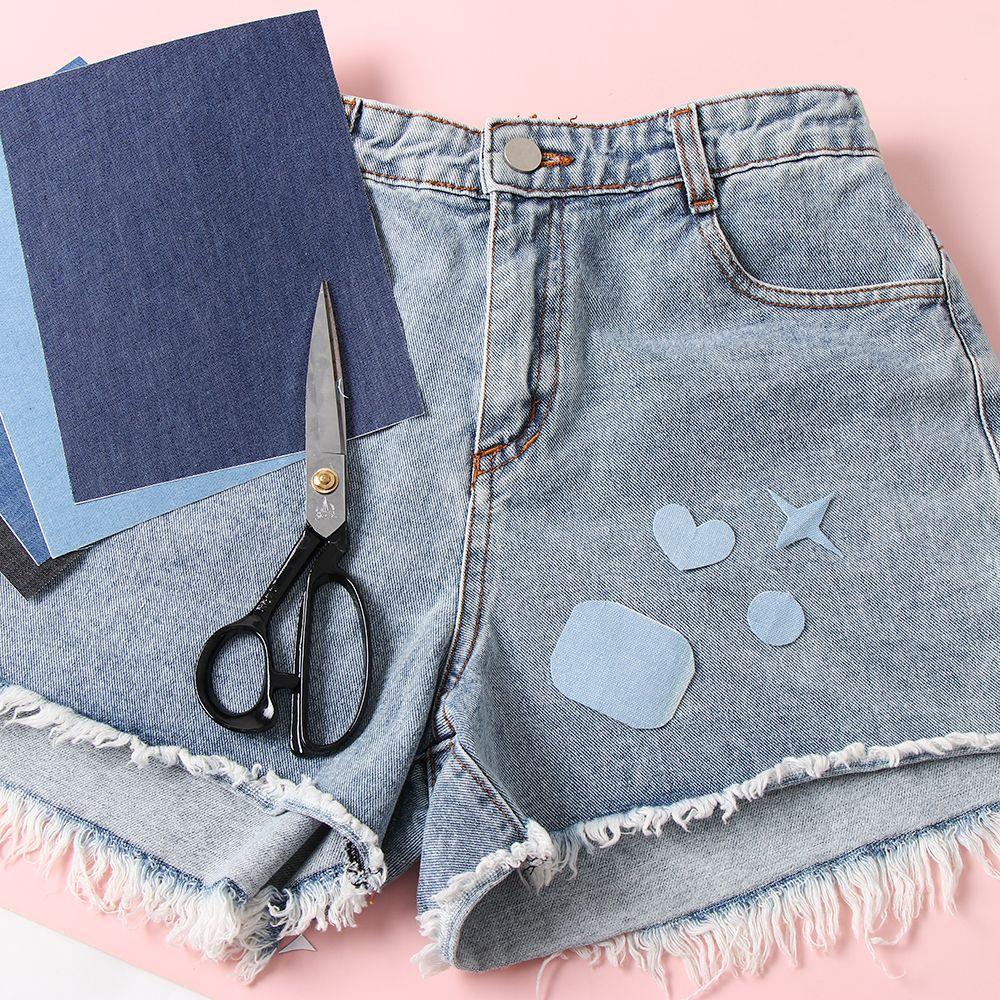 Kangn Miếng Dán Vải Jean Tự Dính 15x20cm - Miếng Vá Quần Áo Ủi Không Cần May, DIY Thủ Công Trang Trí Denim