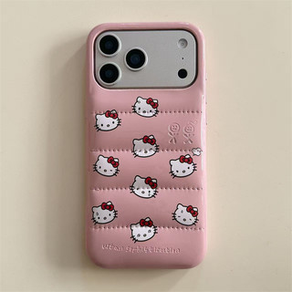Áo khoác da xuống KT Cat iPhone14 / 13 Thích hợp cho vỏ điện thoại 17 / 16 / 15PROMAX Vỏ chống sốc Hàng hóa tại chỗ