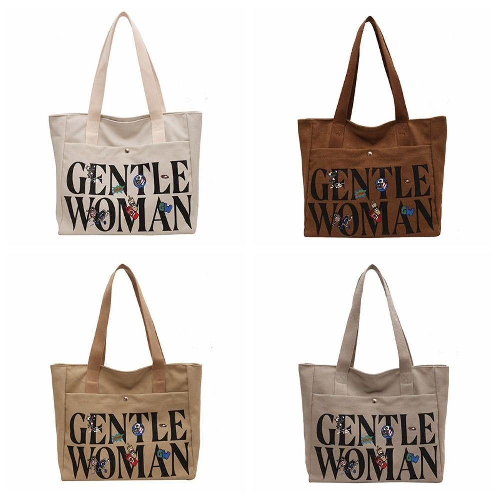 Túi Tote LEOTA Gentlewoman, Túi Đeo Vai Vải Thương Hiệu Thời Trang GM Thái Lan, In Hình Thường Dung Tích Lớn