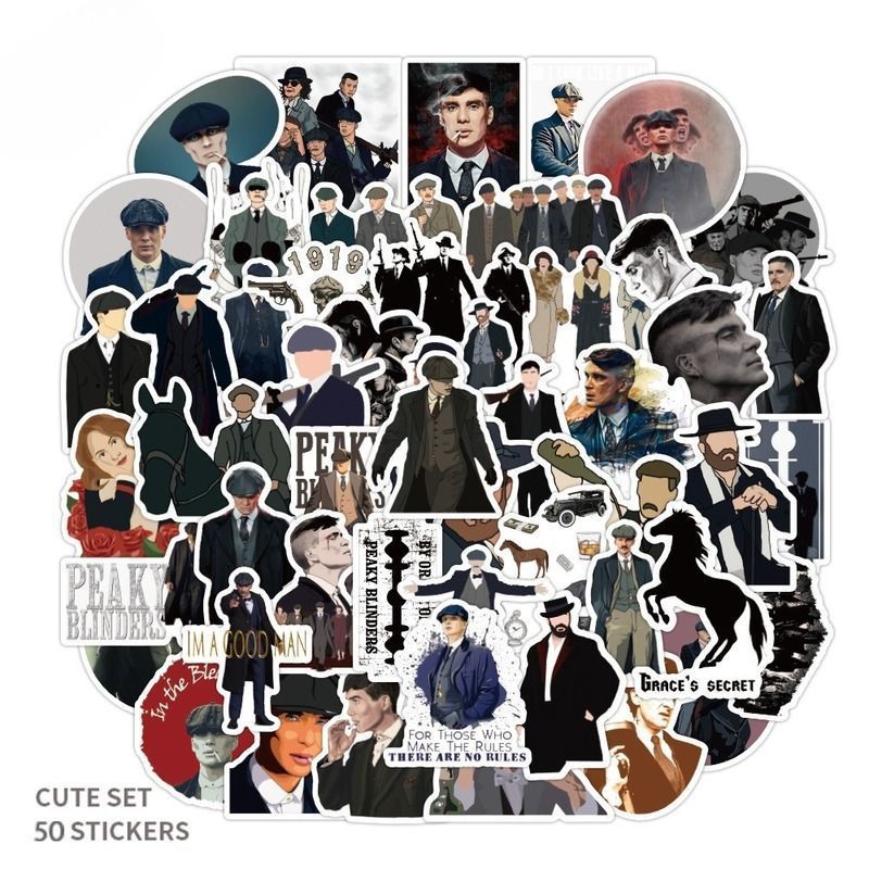 Bộ 50 Peaky Blinders Ngoại Vi Dán Cá Tính Trang Trí Mũ Bảo Hiểm Notebook Guitar Cốc Nước Graffiti Dán Quà Tặng Sinh Nhật