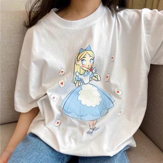 Áo thun công chúa Disney cho bé gái – Áo tay ngắn cotton in hình hoạt hình dễ thương mùa hè cho bé