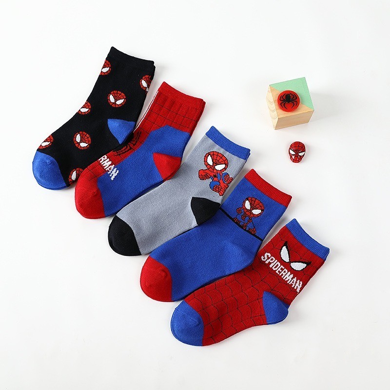 Set 10 Đôi Tất Cao Cổ Siêu Nhân cho Bé Trai (có sỉ) Từ 1-12 tuổi