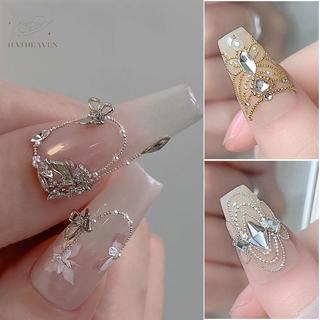 [hatheaven] 12 Lưới Móng Tay Nghệ Thuật Hạt Thép Nhỏ 0.6-2mm Kích Thước Hỗn Hợp 3D Thiết Kế Vàng Bạc Trang Sức Làm Móng Tay Đầu Charm Micro Ball DIY Trang Trí Đẹp