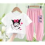 Kuromi Phim Hoạt Hình Bé Gái Hai Mảnh Bộ Áo Tay Ngắn Và Quần Dài Dễ Thương Thường Ngày Mặc Trang Phục