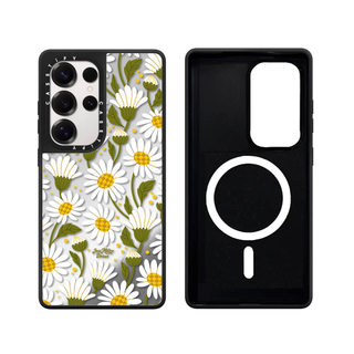 Ốp lưng Phone Case cứng gương hoa cúc trắng từ tính cho Samsung Galaxy S26 25 24 23 UItra S26 25 24 23 Plus Vỏ bảo vệ chống sốc