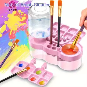 Springevenstar Nail Art Brush Máy giặt có nút thoát nước Bàn chải sơn Thiết bị sạch Lưu thông nước tự động cho bàn chải nghệ thuật làm móng Springevenstar