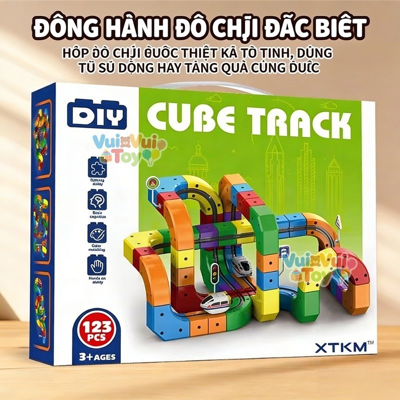 Bộ đồ chơi lắp ráp xe lửa chống trọng lực dành cho trẻ em, đồ chơi giáo dục lắp ráp tàu hỏa, quà tặng.