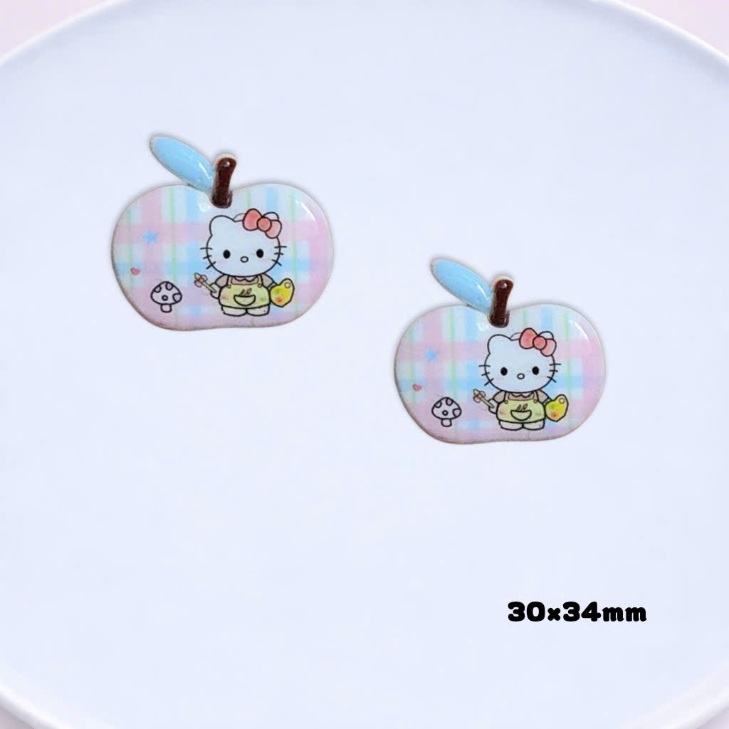 Set Charm Hello Kitty Táo Đỏ Candy Siêu Cute – Bộ Charm Kitty Apple Kawaii