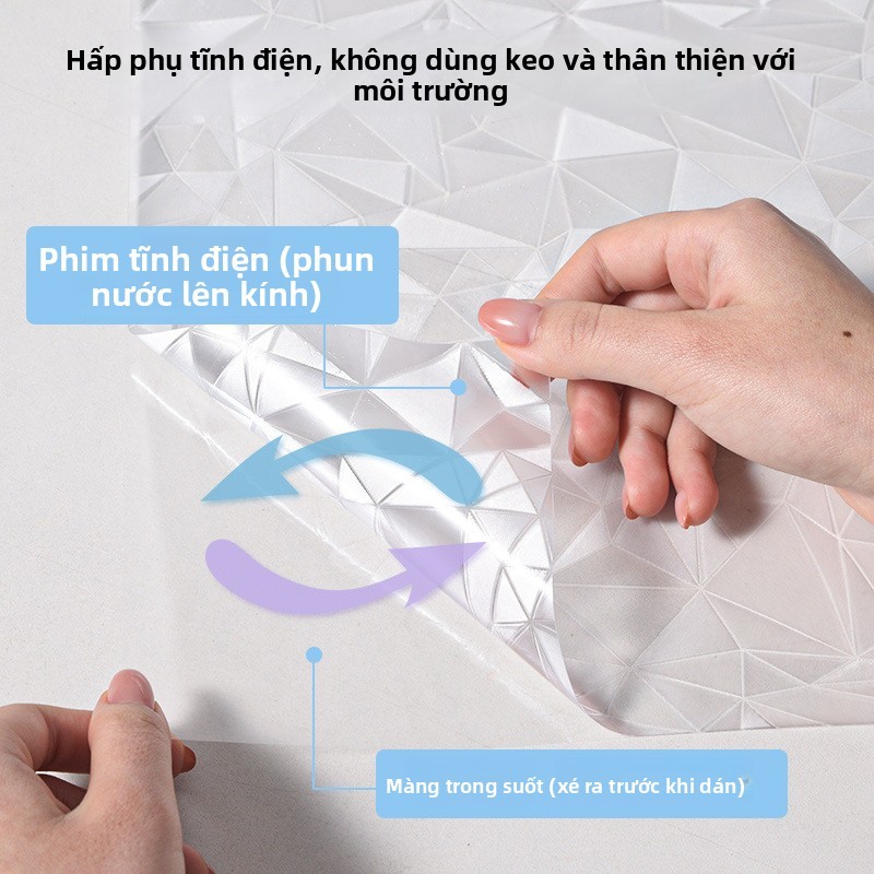 Decal Dán Kính Hoa Văn Mỹ (Chống Nhìn Trộm) - Giấy Dán Cửa Sổ Phun Cát Cho Nhà Tắm & Vệ Sinh - Phim Dán Kính Trang Trí Cách Nhiệt Chống Tia UV