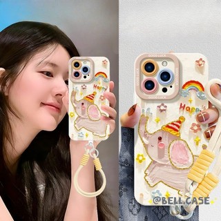 For IPhone 17 16 15 14 13 12 11 Pro Max XR XS MAX 78 PLUS Phim hoạt hình tranh sơn dầu voi trường hợp điện thoại mềm