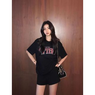 Áo Thun Nữ Tay Ngắn Cổ Tròn 100% Cotton, Thiết Kế Họa Tiết Hoạt Hình·
