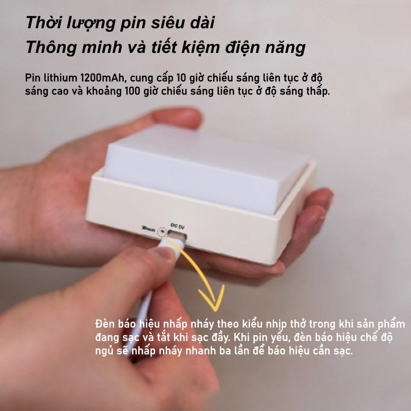 Đèn ngủ LED điều chỉnh sáng vô cấp ghi nhớ độ sáng tắt tự động 30 phút nam châm tiết kiệm năng