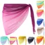 Đầm đi biển OUSXA, Chất liệu voan Áo tắm dài ngắn Coverups, Vải Sheer Màu trơn Màu Gradient Bảo vệ UPF Sarongs Chống nắng