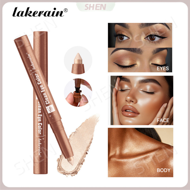 Lakerain Bronze Eyeshadow Stick Xoay Eye Highlighter 12 màu Contouring Lying Silkworm Pen