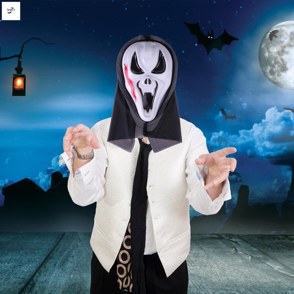 Halloween Scream Skeleton Mask Thực tế Thần Chết Ma Mặt nạ hóa trang Tuyệt vời cho người hâm mộ đóng vai