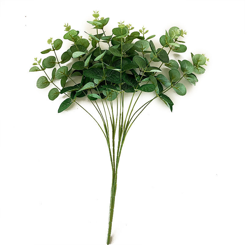 Lá Bạch Đàn Eucalyptus giả cao cấp - Cây nhựa trang trí nhà cửa, phòng tắm & Phụ kiện cắm hoa decor đám cưới ngoài trời (4 Nhánh / 16 Nhánh)