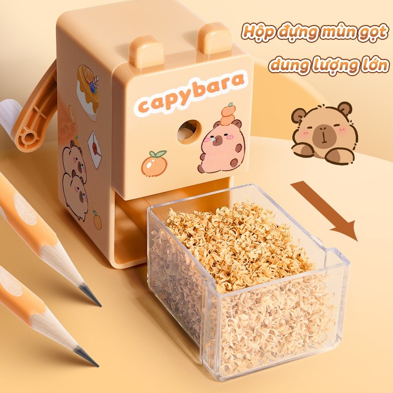 Gọt bút chì quay tay, dụng cụ chuốt bút chì sắc bén cho học sinh cấp 1 tiện lợi dễ dùng và bền chắc