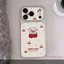 Ốp Điện Thoại Da Anh Đào Đỏ Nơ Cho iPhone 17 16 15 14 13 12 11 Pro Max X Xr Xs Max