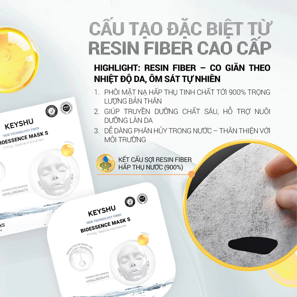 [KOL x KEYSHU] Combo 20 Miếng Mặt Nạ KEYSHU Mix (Rau Má, Hành Tím,Vitamin C, Nâng Cơ, Hoa Cúc) 30ml
