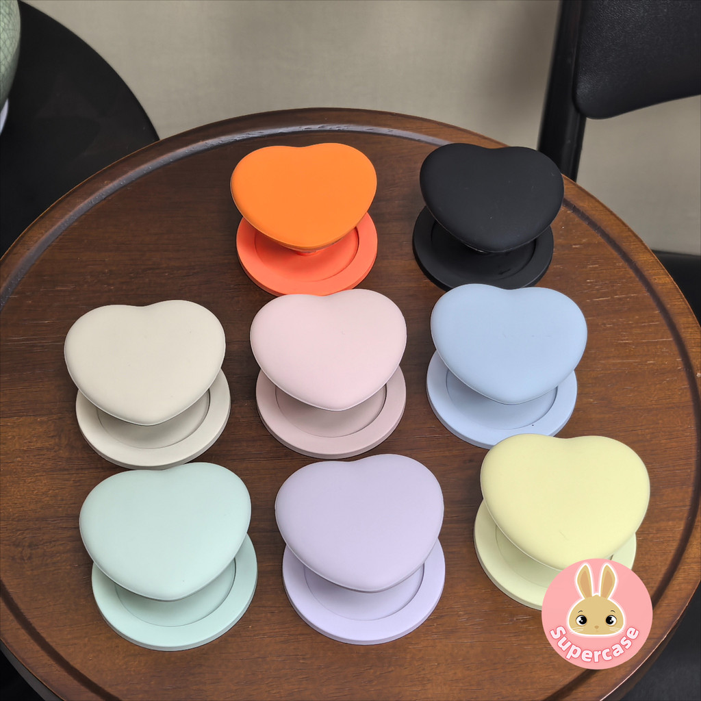 Dễ Thương Màu Silicon Hình Trái Tim Giá Đỡ Điện Thoại Màu Kẹo Cảm Giác Da Từ Đứng Mẫu Đa Năng Di Động Trang Trí