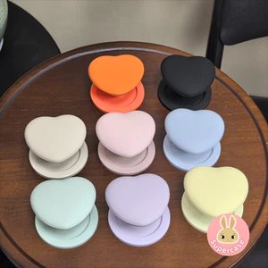 Dễ Thương Màu Silicon Hình Trái Tim Giá Đỡ Điện Thoại Màu Kẹo Cảm Giác Da Từ Đứng Mẫu Đa Năng Di Động Trang Trí