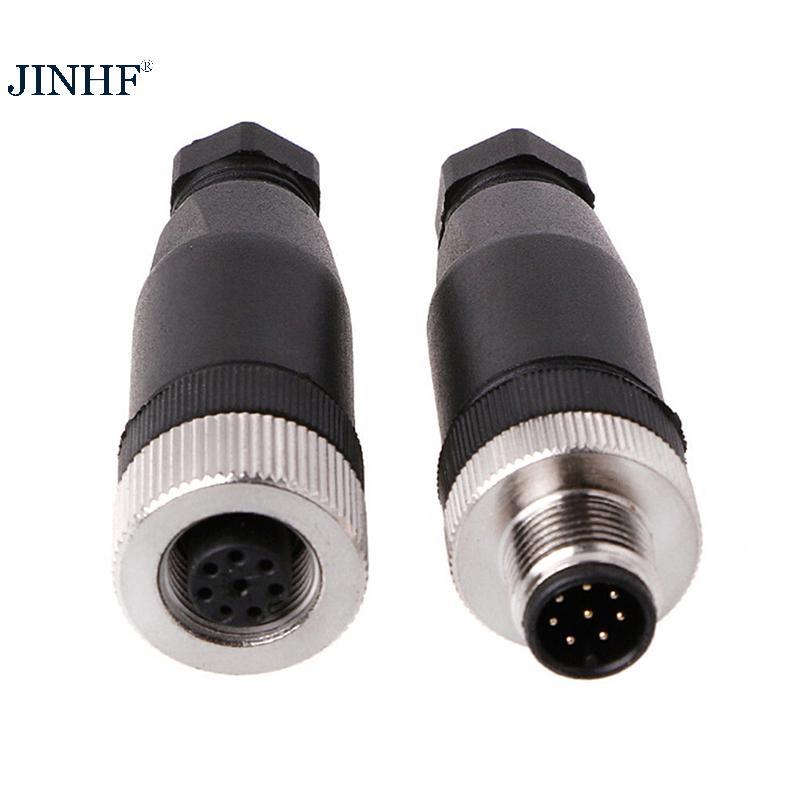 Đầu nối cảm biến JINHF 1Pc M12 3 / 4 / 5 pin nam / nữ thẳng / phải phích cắm HOT