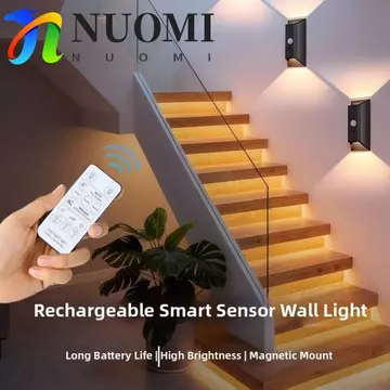 Đèn tường cảm biến NUOMI, Đèn tường điều khiển từ xa không dây, Đèn cảm biến cơ thể con người thông minh hiện đại Đèn LED cảm ứng Đèn chiếu sáng trong nhà