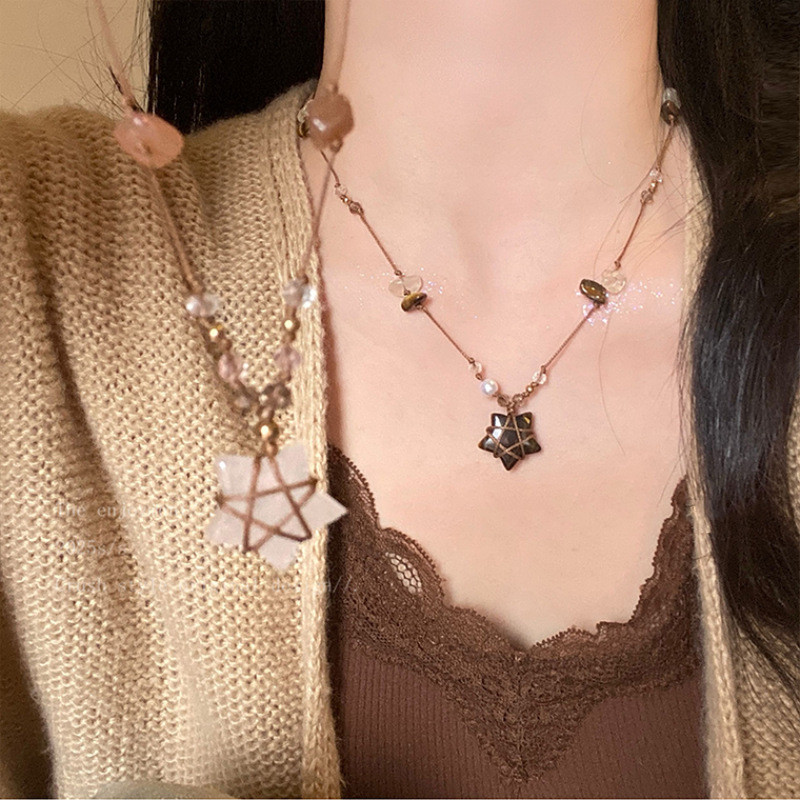 Vòng cổ ngôi sao đá mắt hổ Merad