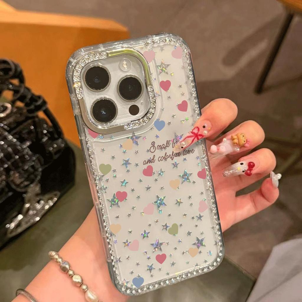 Trái tim màu đầy rẫy Đối với trường hợp iPhone 15promax iPhone 1615 Flash Drill Case 11