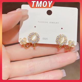 Tinh tế đơn giản - Bông tai pha lê hình mèo mắt đá zircon, phụ kiện thời trang cho nữ dự tiệc và quà tặng