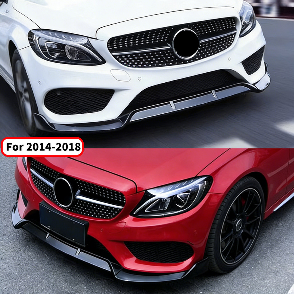 BRABOS Phong Cách Trước Đập Khí Bộ Chia Ốp Lưng Môi Cho Xe Mercedes Benz C Lớp W205 2014 2015 2016 2017 2018 2019 2020 2021 Phụ Kiện Điều Chỉnh Tấm Chắn