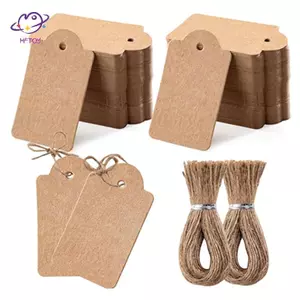 Thẻ treo giấy Kraft HFTOY có dây – Thẻ quà tặng được làm thủ công bằng tình yêu, Nhãn may mặc, Thẻ treo màn hình bánh quy kẹo ~