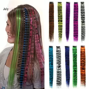 Tóc kẹp giả sọc nhiều màu da báo in hình, phù hợp cho bé gái - JulyHot