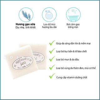 Bánh Xà Phòng Cám Gạo Thái Lan JAM RICE MILK SOAP Sonbeauty , giảm mụn lưng.