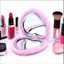 Gương cầm tay du lịch FAVORITEGOODS, Gương trang điểm sang trọng có túi Mini gấp, Gương mỹ phẩm thanh lịch hai mặt di động dành cho sinh viên