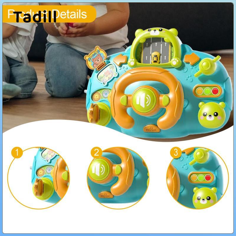 Tadill Mô Phỏng Vô Lăng Xe Trẻ Em Giả Vờ Chơi Lái Xe Đồ Chơi Âm Nhạc Trình Điều Khiển Giọng Nói Huấn Luyện Giáo Dục Chất Liệu PP Thích Hợp Cho Trẻ Em Xe Đẩy Gia Đình