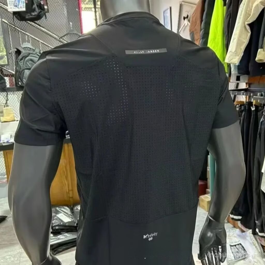 Áo thun nam dáng rộng thoáng khí, khô nhanh, tay ngắn lưới, phù hợp mùa hè, có size lớn