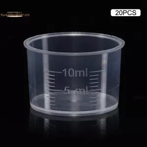 TRTR 20 Chiếc 10ml Cốc Đo Trong Suốt Dùng Một Lần Chất Lỏng Đo Thể Tích Cốc Tốt Nghiệp Đo Cốc Dụng Cụ Nướng Bánh Nhà Bếp VN