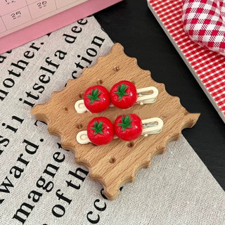 Kẹp tóc hình mỏ vịt cà chua dễ thương, làm từ nhựa, thiết kế trái cây vui nhộn dành cho cả cosplay và mặc hàng ngày