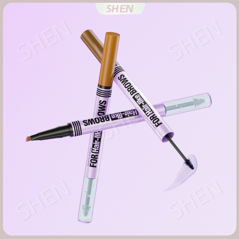 Hellokiss Bút chì kẻ lông mày bốn đầu hai trong một Mô phỏng lông mày chống nước chống nhòe