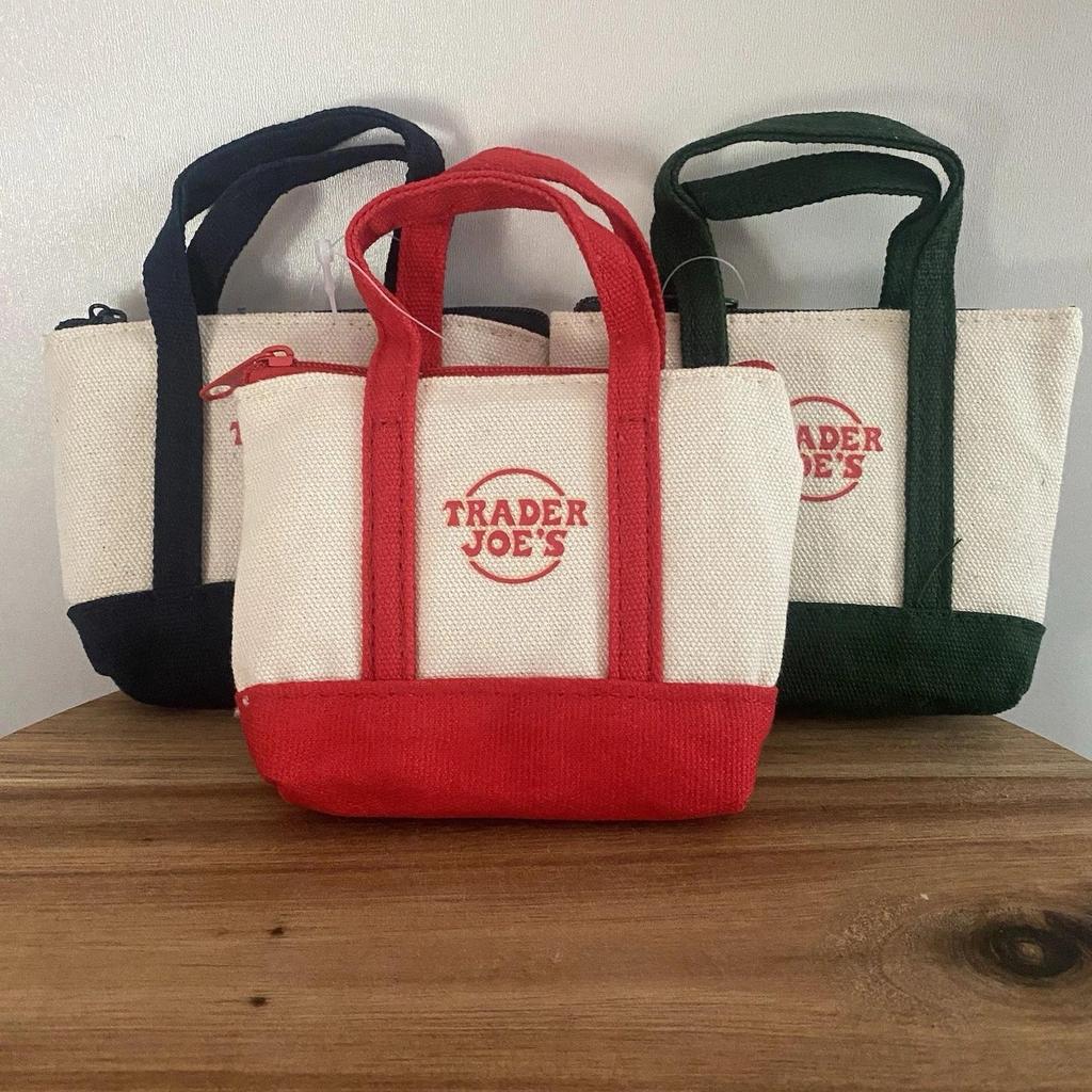 Túi Tote siêu nhỏ Trader Joe 's Túi Tote vải có thể tái sử dụng có thể gập lại Hợp thời trang cho du lịch 3 màu saixit2vn